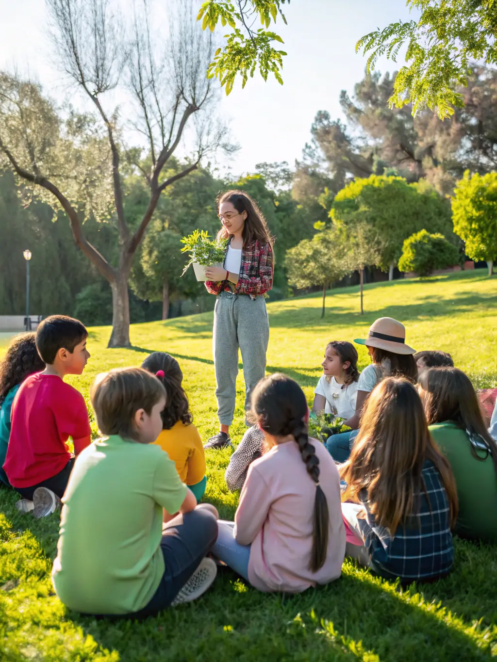 An engaging image of children participating in an outdoor educational program, highlighting the educational activities provided by 'SPORTS ET NATURE'.